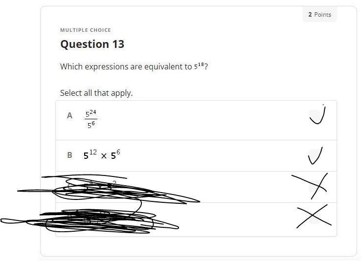 Which Expressions Are Equivalent To 5 The Power Of 18