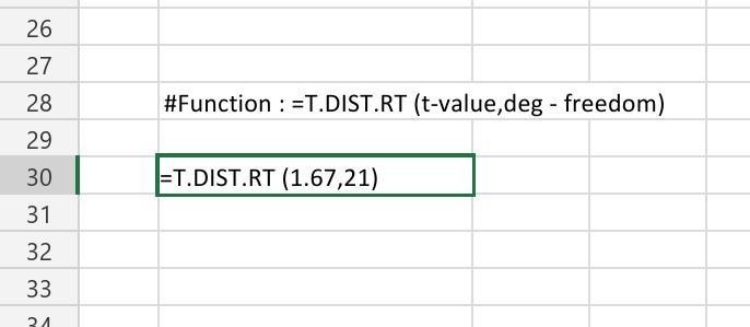 If A T-value Is 1.67 In An Upper-tailed Test And Degrees Of Freedom Are 21, Locate The Correct Interval