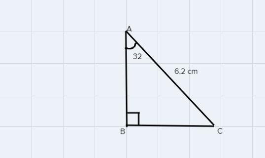 In Right Triangle ABC, M 2 A = 32, M 2 B= 90, AndAC = 6.2 Cm. What Is The Length Of BC, To The Nearesttenth