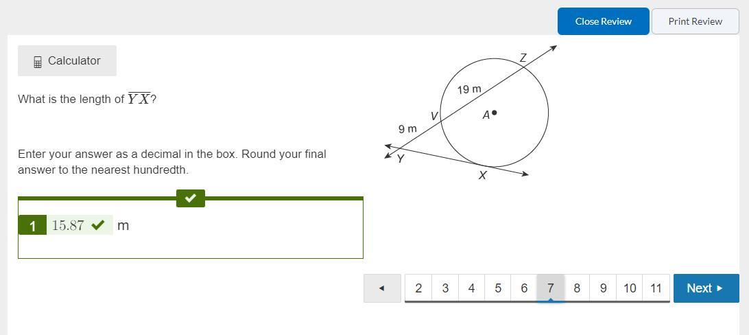 What Is The Length Of YX? Enter Your Answer As A Decimal In The Box. Round Your Final Answer To The Nearest