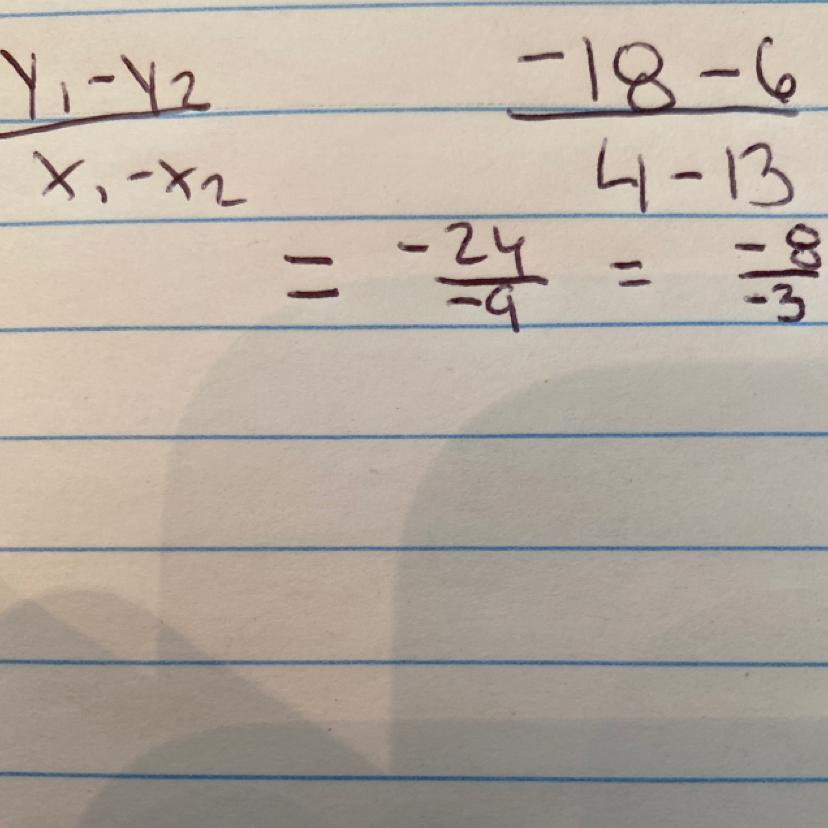 Find The Slope Of The Line Passes Through The Points(4, -18) And (13, 6)