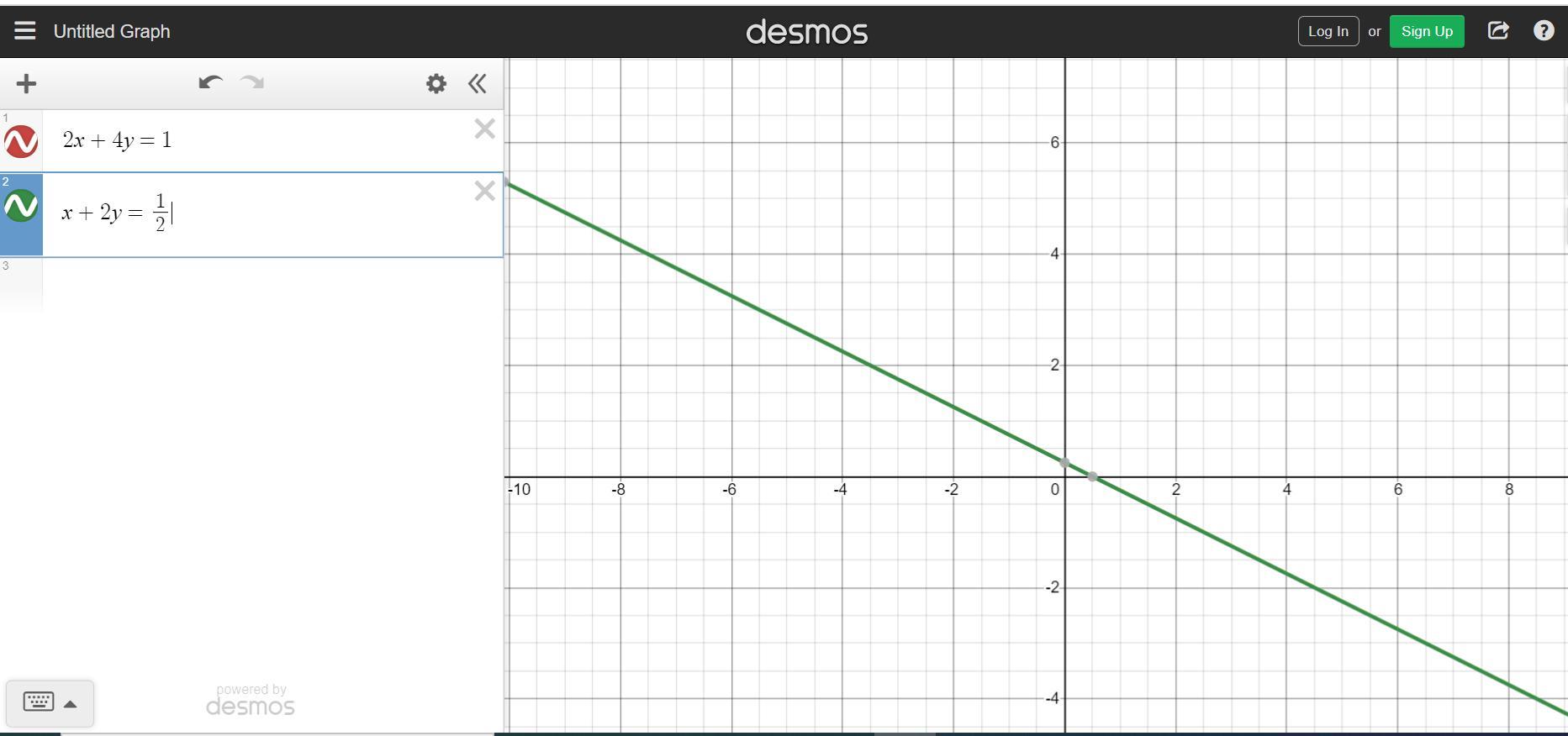 36. The System Of Two Linear Equations Given By:2x+4y=1 And X=-2y+1/2hasa. No Solutionsb. An Infinite