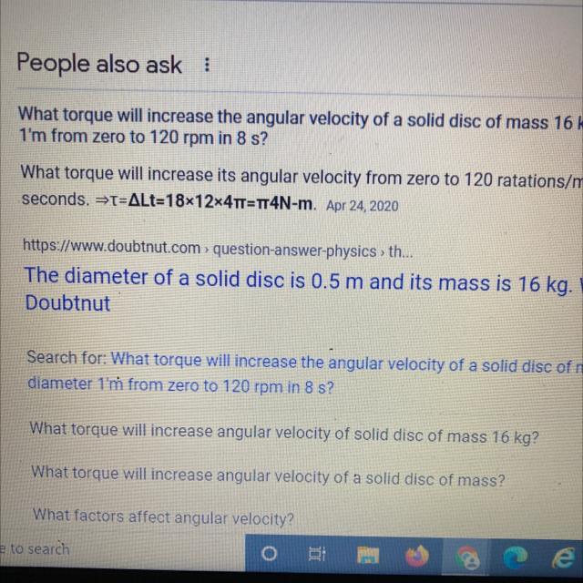 What Torque Will Increase Angular Velocity Of A Solid Cylinder Of Mass 16 Kg And Diameter 1 M From Zero