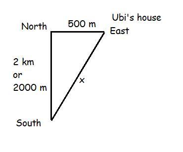 Two Communication Mask 2km Apart And Directly North And South Of Each Other. Ubi 's Home Is 500 M From