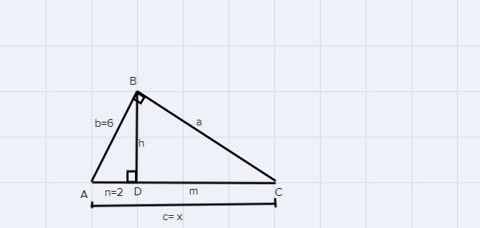 Given Right Triangle ABC With Altitude BD Drawn To Hypotenuse AC. If AB = 6 And AD = 2, What Is The Length