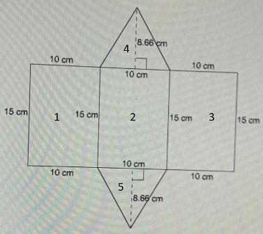 15 Cm15 Cm10 Cm10 Cm110 Cm18.66cm1The Surface Area Of The Three-dimensional Figure Issquare Centimeters.Picture