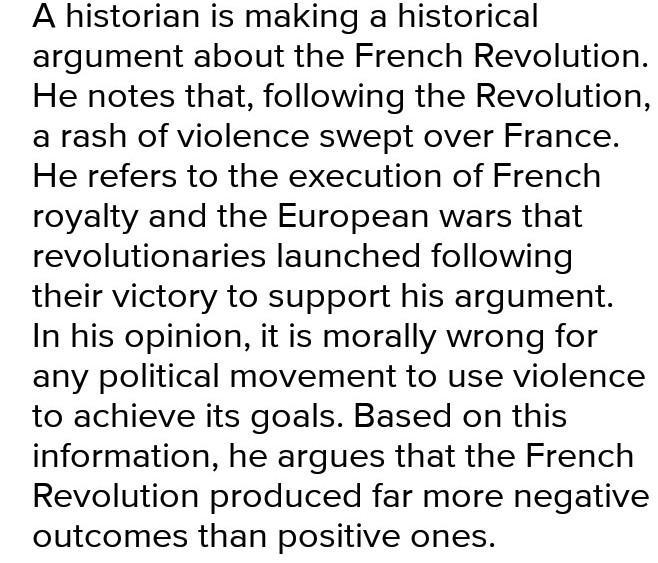 Which Part Of The Historian's Argument References Specific Examples Ofhistorical Evidence?