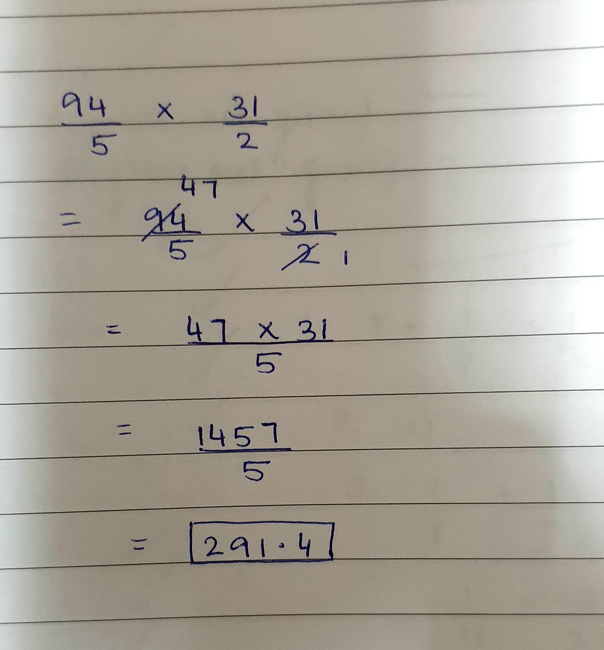 Evaluate: 94/5 X 31/2. Step By Step Please :) 