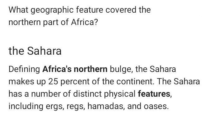 Which Physical Geographic Feature Has Created A North/south Division In The Settlement Pattern Of Africa?