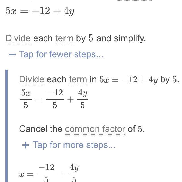 What's 5x-4y=-12 Need Help