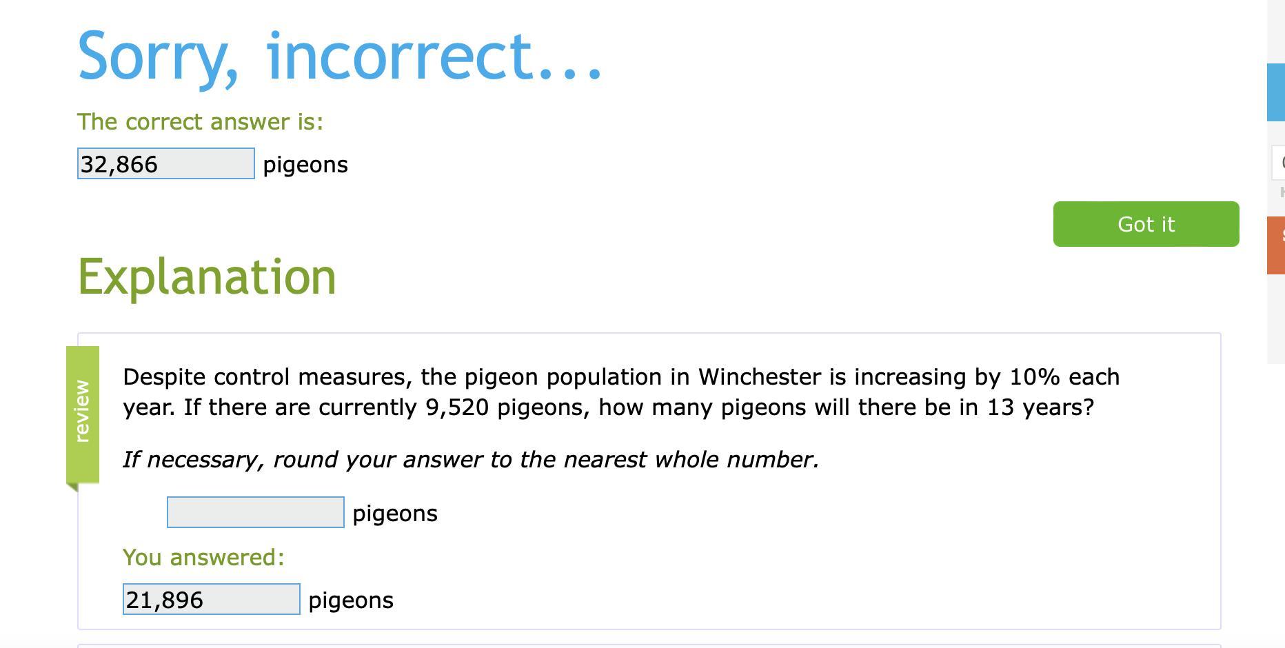 Despite Control Measures, The Pigeon Population In Winchester Is Increasing By 10% Each Year. If There