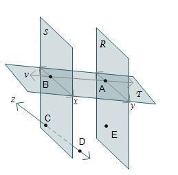 100 Pts RESPOND QUICK PLS! Planes S And R Both Intersect Plane T . Horizontal Plane T Intersects Vertical