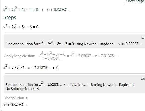 Finding Zeros Of The Function -x^3+2x^2+5x-6