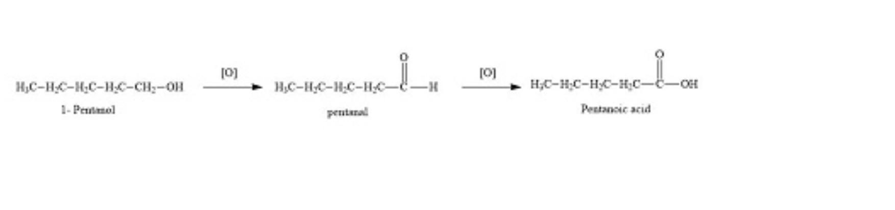 Give The Chemical Formula Of The Alcohol That Results From The Reduction Of N-pentanoic Acid.