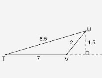 What Is The Area Of Triangle Tuv? A. 3 Square Units B. 5.25 Square Units C. 7 Square Units D. 20.5 Square