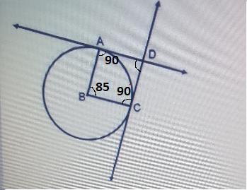 Given:Circle B With Tangent AD And Tangent DC. Arc AC Has A Measure Of 85. What Is The Relationship Between