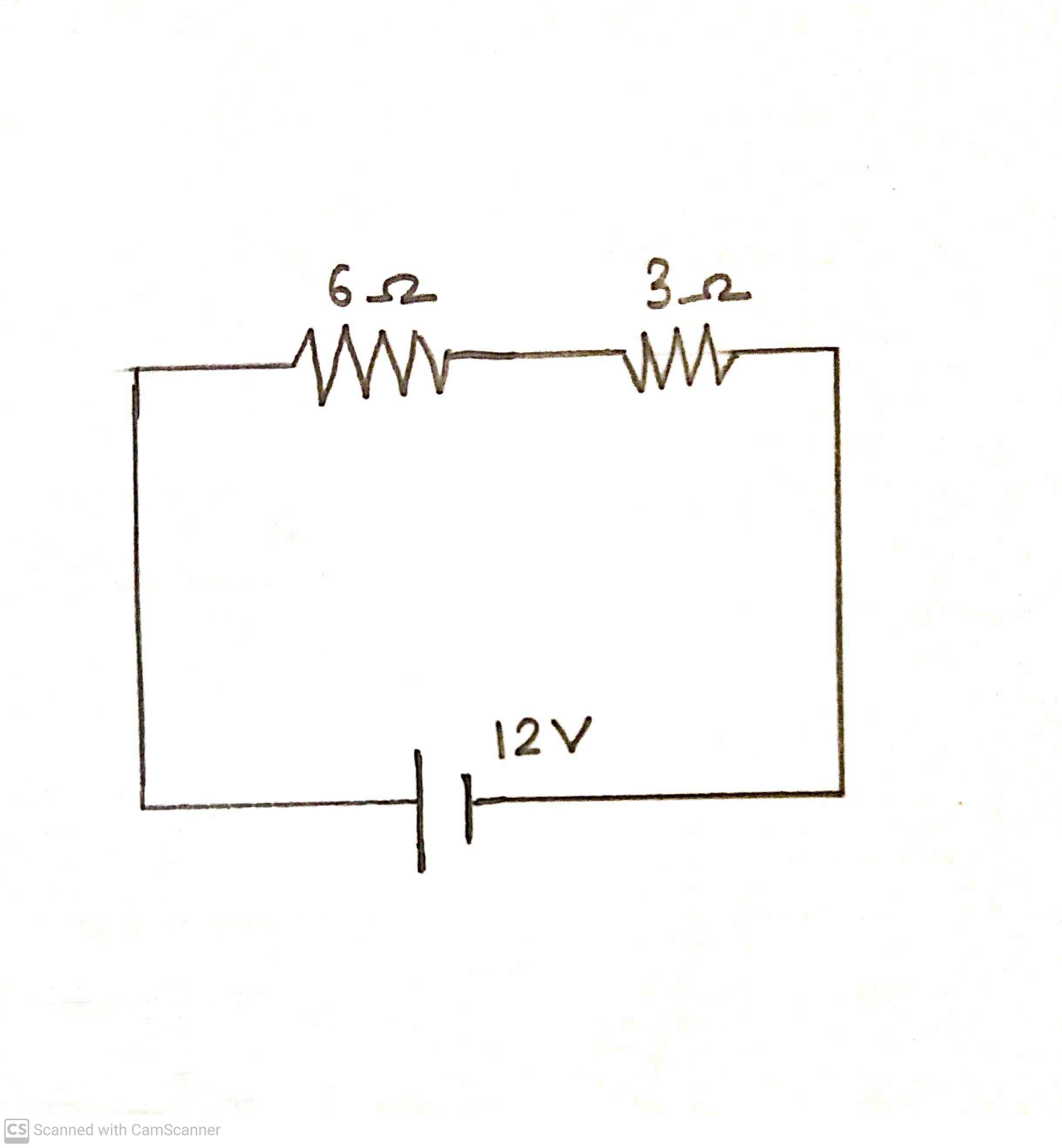 Draw A Circuit Plz A 3 Resistor Is Connected In Series To A 6 Resistor And A 12-V Battery. A. Draw The
