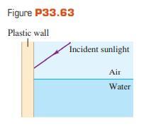 A Beam Of Unpolarized Sunlight Strikes The Vertical Plastic Wall Of A Water Tank At An Unknown Angle.