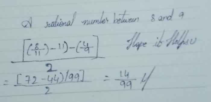 Find A Rational Number Between 8 And 9