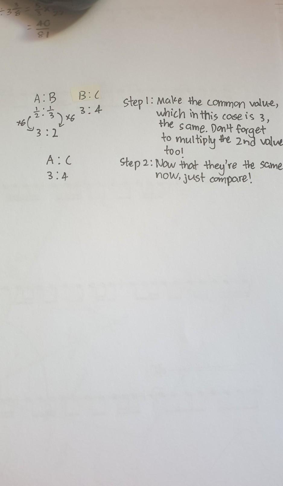 If A:b =1/2 :1/3 And B:c = 3:4 Find A:c