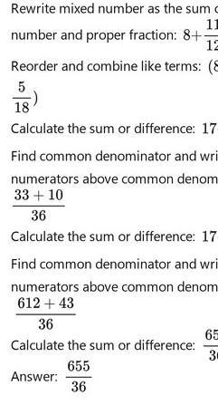 What Is 8 11/12 + 9 5/18