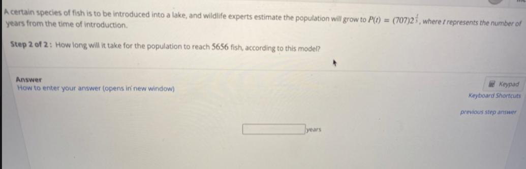 How Long Will It Take For The Population To Reach 5656 Fish, According To This Model?