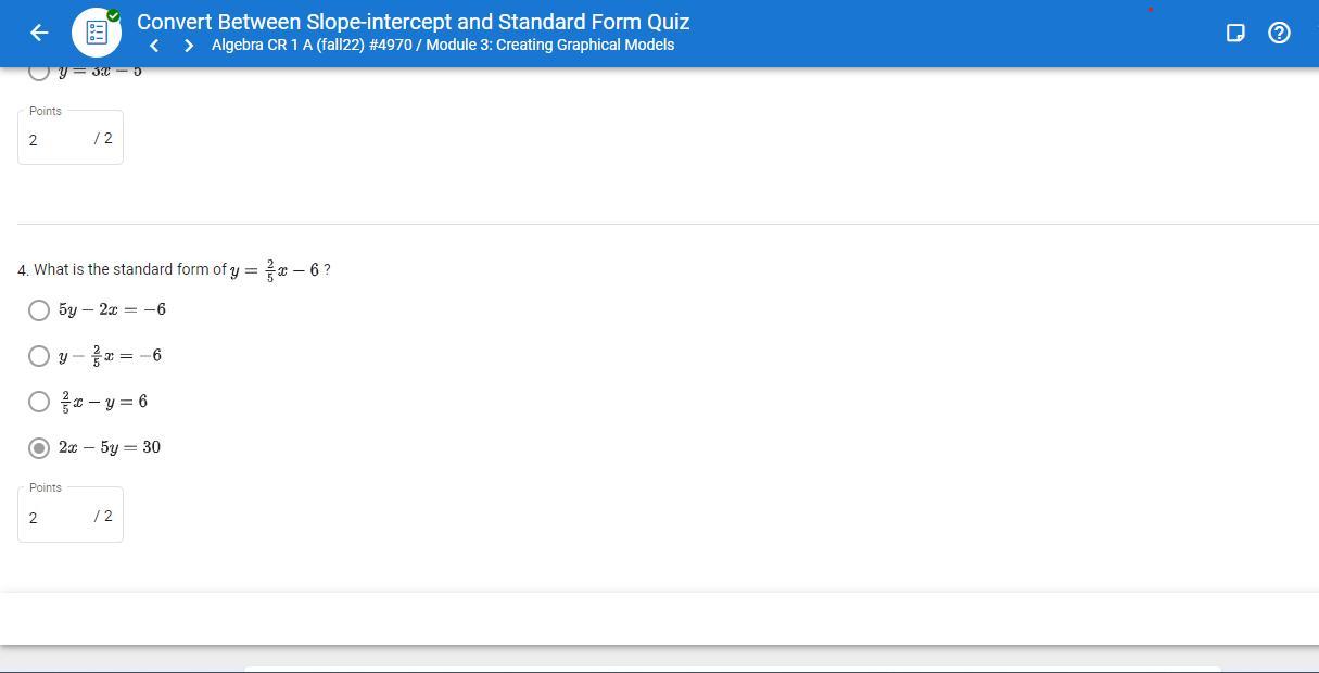 2. What Is The Standard Form Of Y = 2/5x - 6