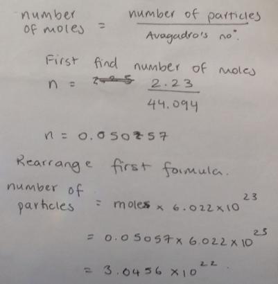 How Many Carbon Atoms Are There In 2.23 Grams Of Propane (C3H8)?