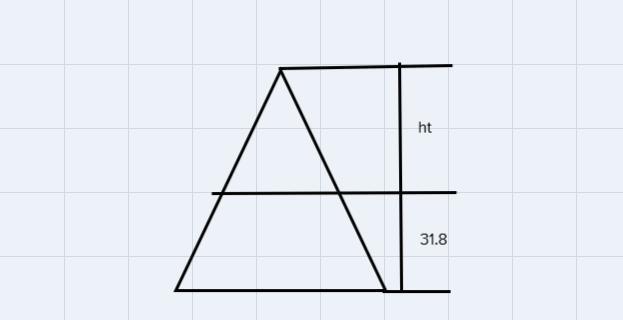 A Regular Square Pyramid Has Base Whose Area Is 250 Cm^2. A Section Parallel To The Base And 31.8 Cm