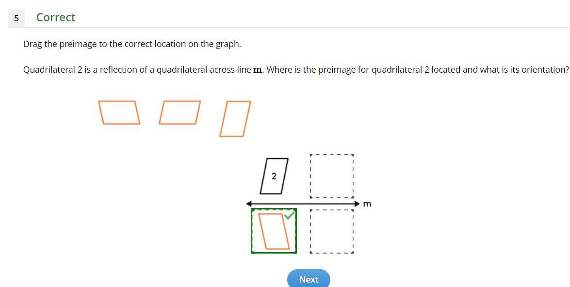 Drag The Preimage To The Correct Location On The Graph.Quadrilateral 2 Is A Reflection Of A Quadrilateral