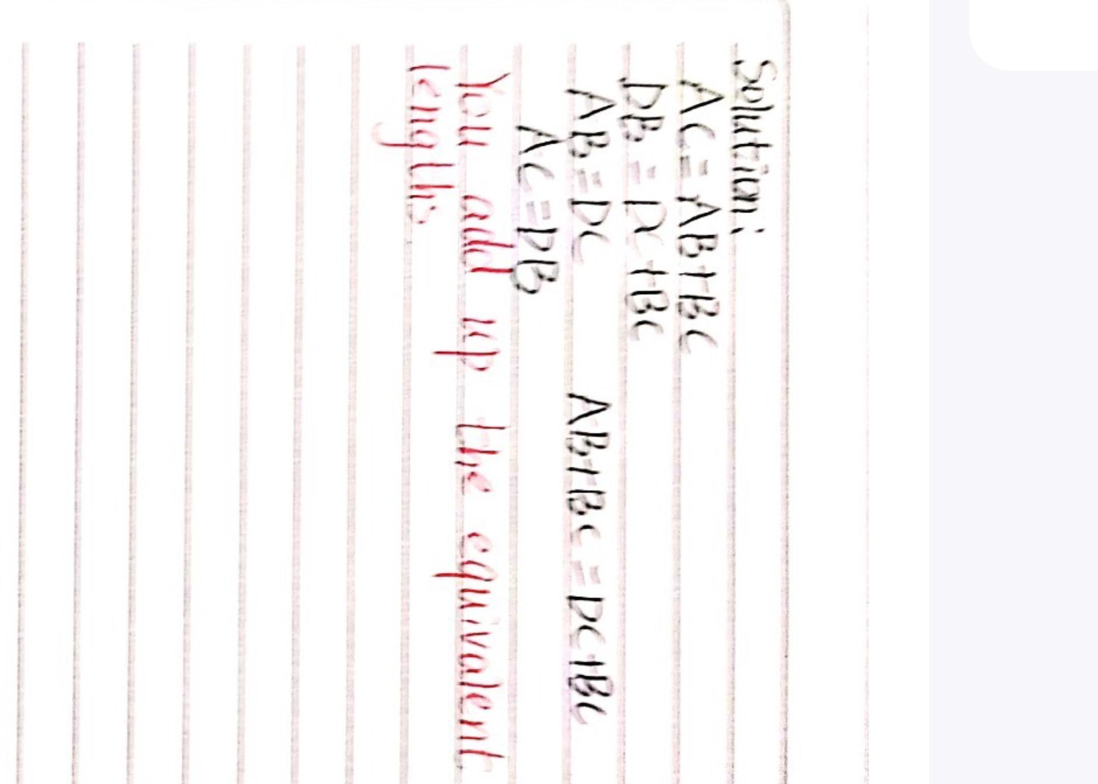 Do A Two Column Proof! Given: AB = DC Prove: AC = DB Please Help!!!!!!!