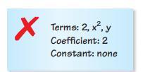 ERROR ANALYSIS Describe And Correct The Error In Identifying The Terms, Coefcients, And Constants In