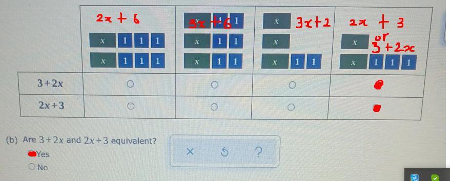 Answer The Parts Below. (a) We Want To Show 3+2x And 2x+3 Using Algebra Tiles. More About Algebra Tiles