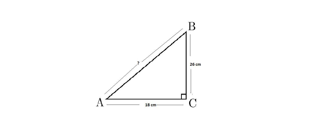 The Legs Of A Right Triangle Measure 18 Cm And 26 Cm.What Is The Length Of The Hypotenuse?Enter Your