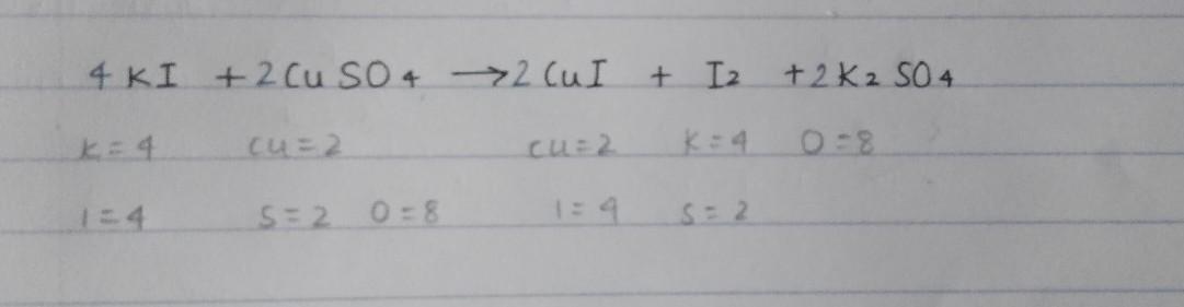 (d)Aqueous Potassium Iodide Reacts With Aqueous Copper(II) Sulfate To Produce Iodine.(i) Balance The