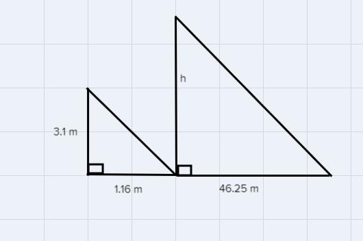 A Pole That Is 3.1 M Tall Casts A Shadow That Is 1.16 M Long. At The Same Time, A Nearby Building Casts