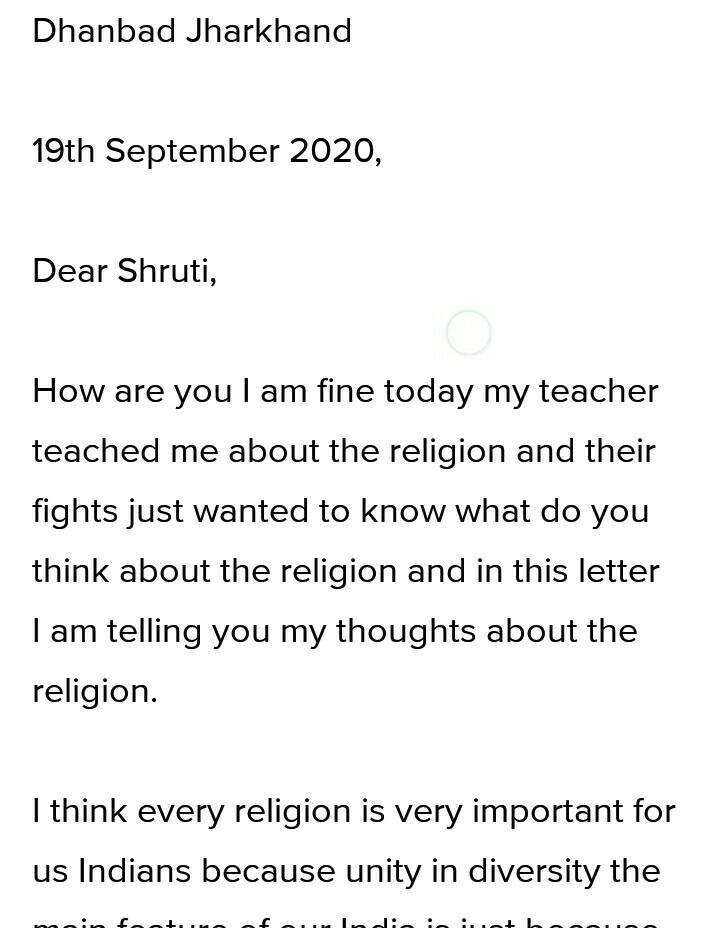 Write A Letter To Your Friend Describing The Importance Of Religious Tolerance 