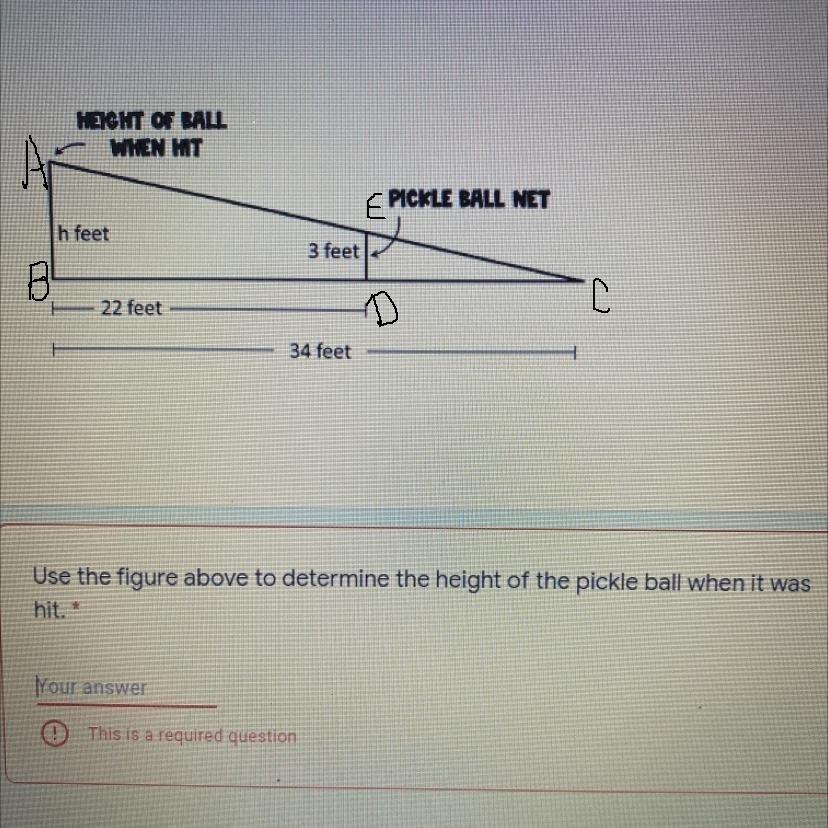 Use The Figure Above To Determine The Height Of The Pickle Ball When It Washit. 