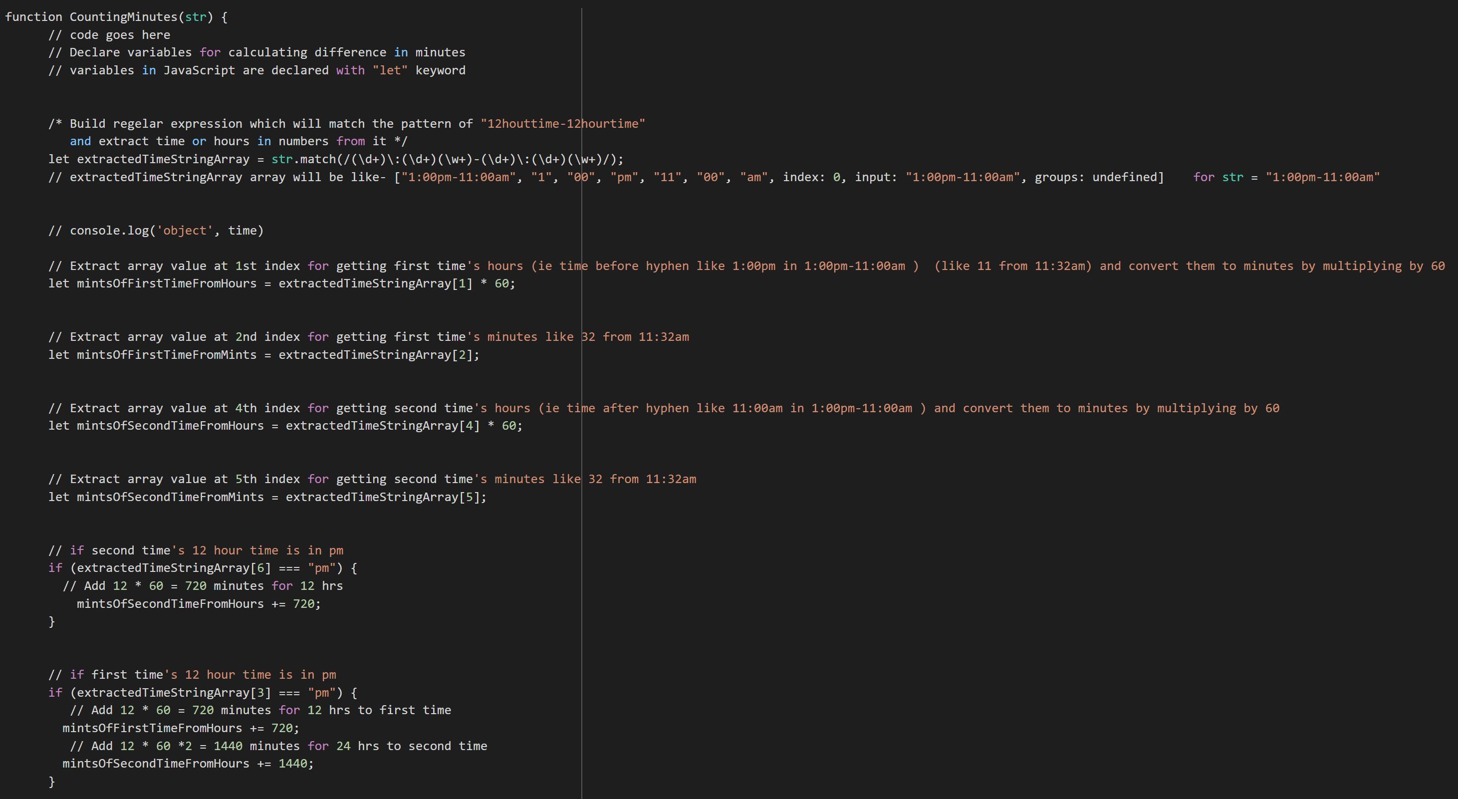 Have The Javascript Function CountingMinutes(str) Take The Str Parameter Being Passed Which Will Be Two