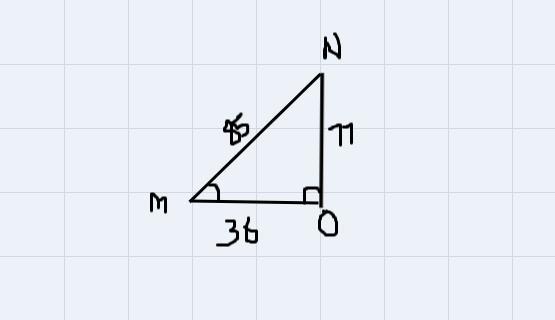 In AMNO, The Measure Of Z0=90, MO = 36, NM = 85, And ON = 77. What Ratio Represents The Tangent Of ZM?