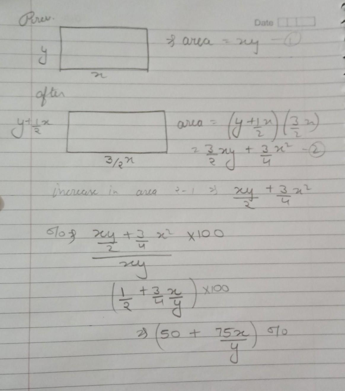 By What Percent Would The Area Of The Rectangle Change If The Width Of The Rectangle Is Increased By