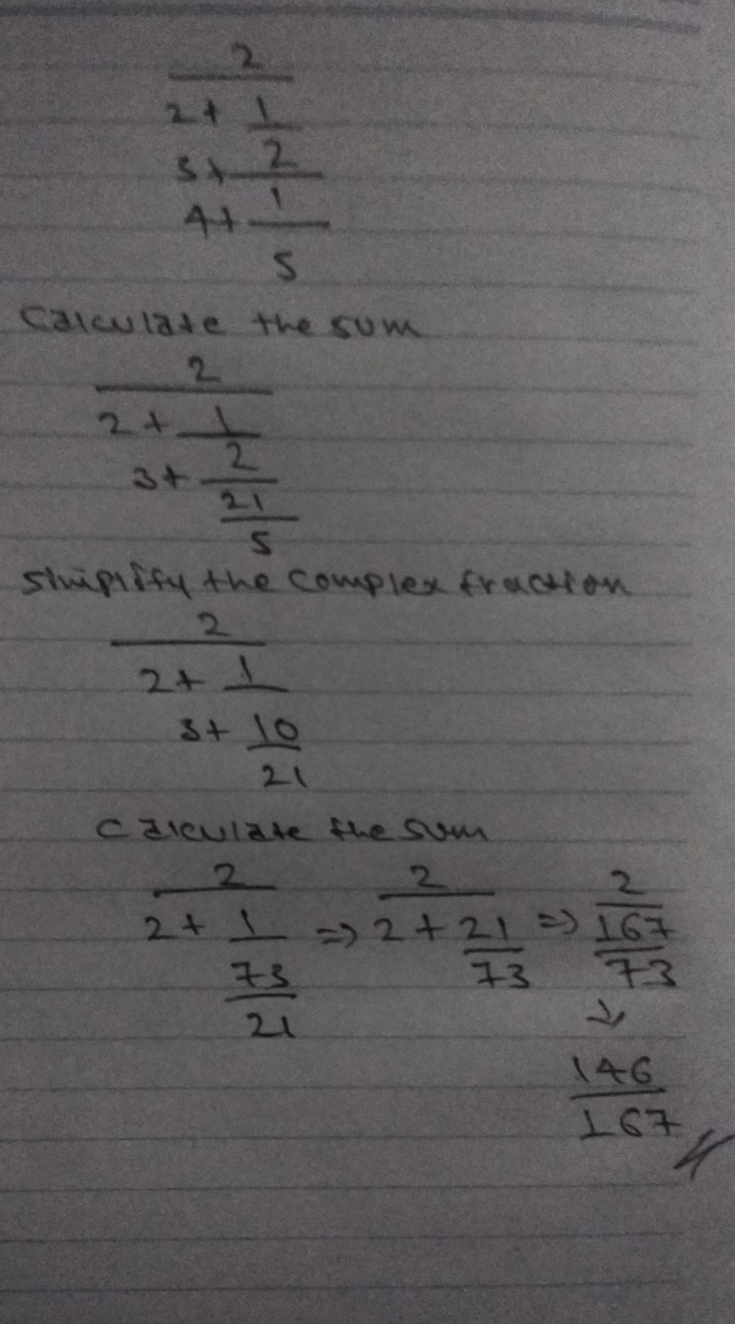 Simplify The Following Fractions.