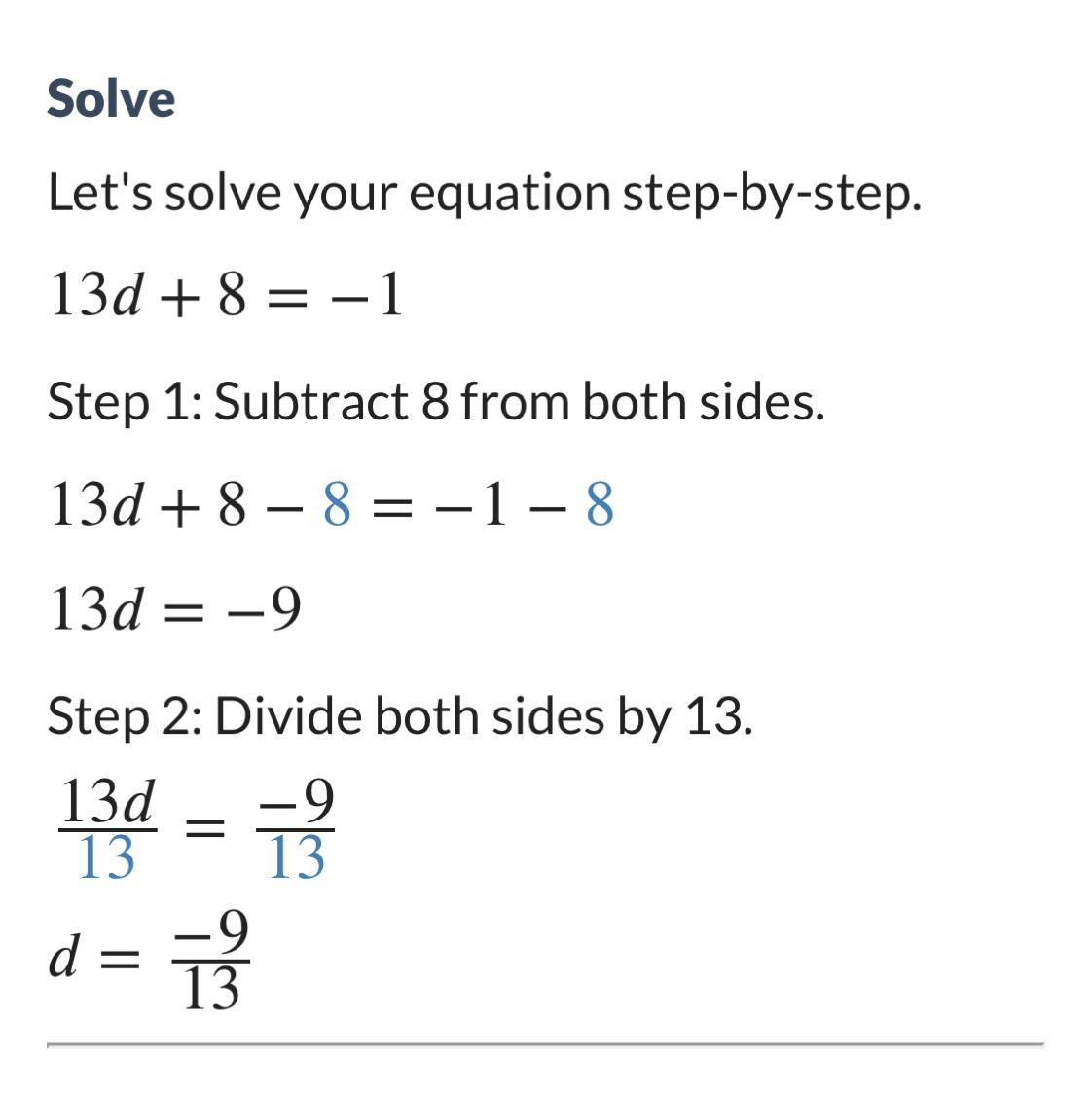 What Is Equal To D? Im Sorry But I Need Help. 