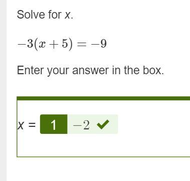 Solve For X.-3(x + 5) = -9