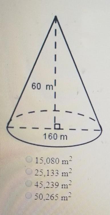 What Is The Lateral Area Of The Cone To The Nearest Whole Number? The Figure Is Not Drawn To Scale. NEED