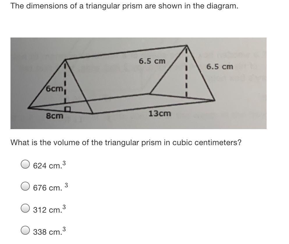 The Dimensions Of A Triangular Prism Are Given In The Diagram Find The Volume Of The Prism In Cubic Feet
