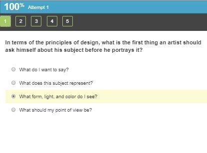 In Terms Of The Principles Of Design, What Is The First Thing An Artist Should Ask Himself About His