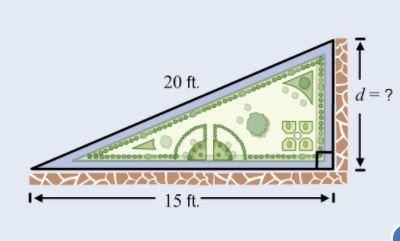 Plans Drawn For A Flower Garden Show A Triangular-shaped Area With Two Rock Walls Meeting At A Right