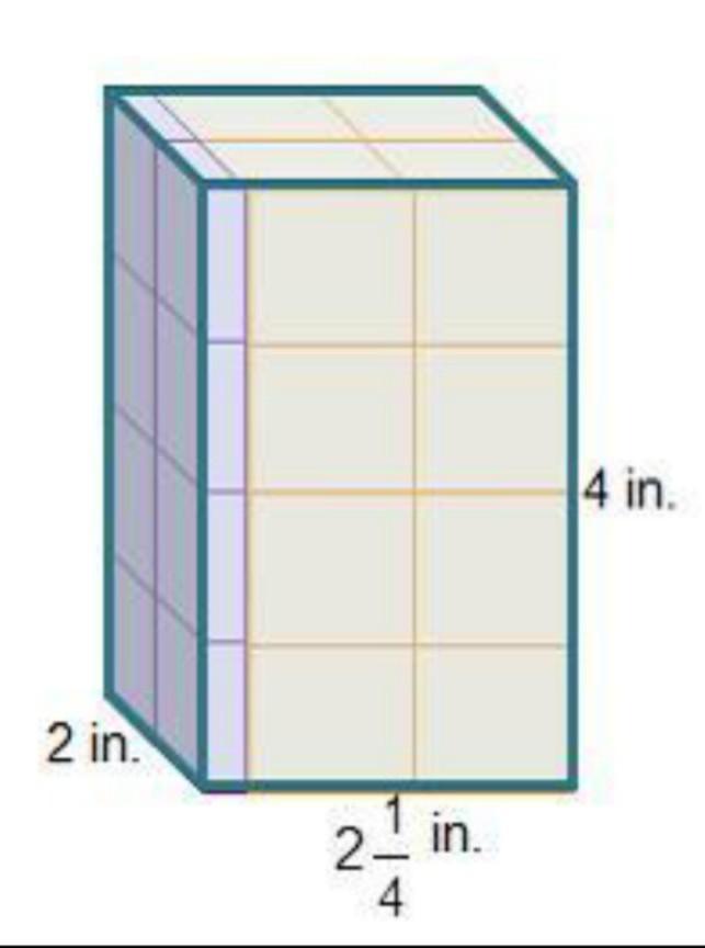 Which Method Would Determine The Volume Of The Prism With Dimensions 2 X 2 1/4 X 4?