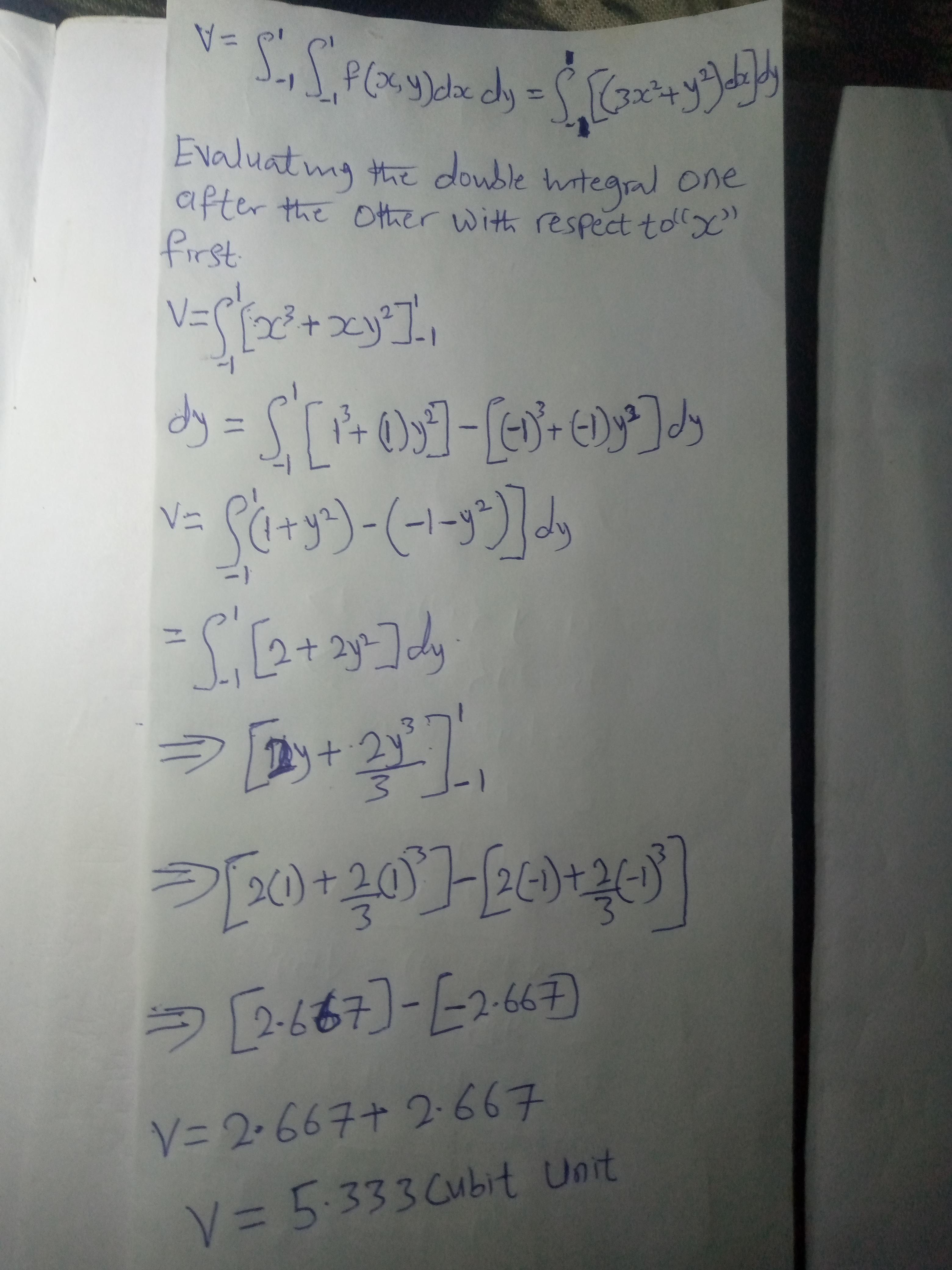 Find The Volume Of The Region Bounded Above By The Paraboloid Z Equals 3 X Squared Plus Y Squared And